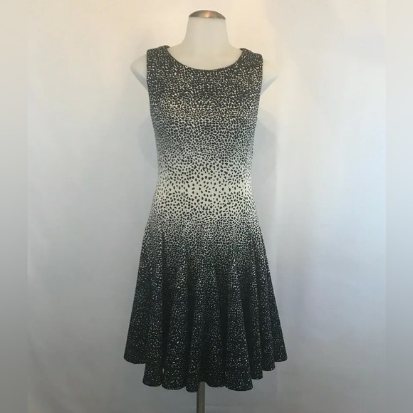 Eliza J Ponte Fit And Flare Dress Black & White - Picture 2 of 4